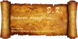 Daubner Koppány névjegykártya